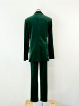 Storm Forest Green Velvet Two Piece Suit - AU8