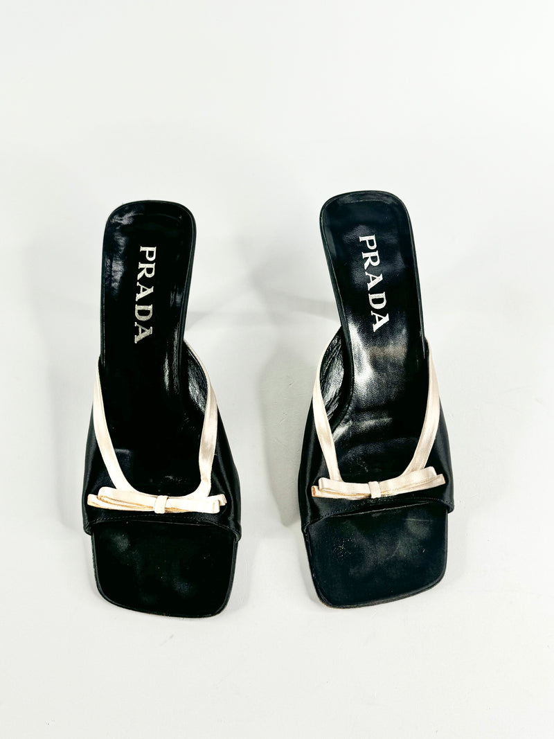 Vintage 90s Prada Sqaure Tipped Heels - EU37