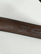 Buckle Australian Made Dark Brown Leather Belt