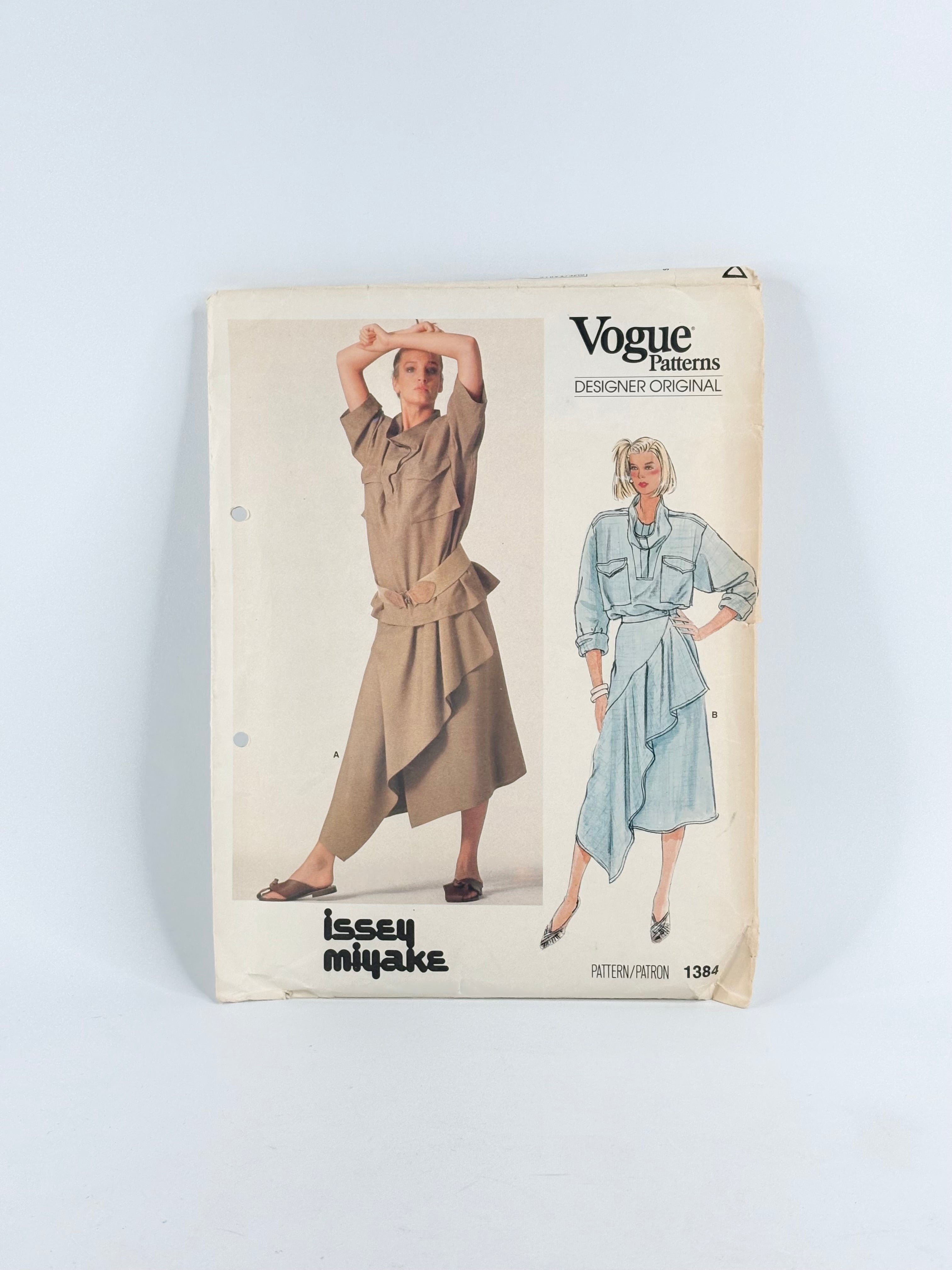 Vogue Designer Original Issey Miyake Jacket & Skirt: No. 1384 - Size 8