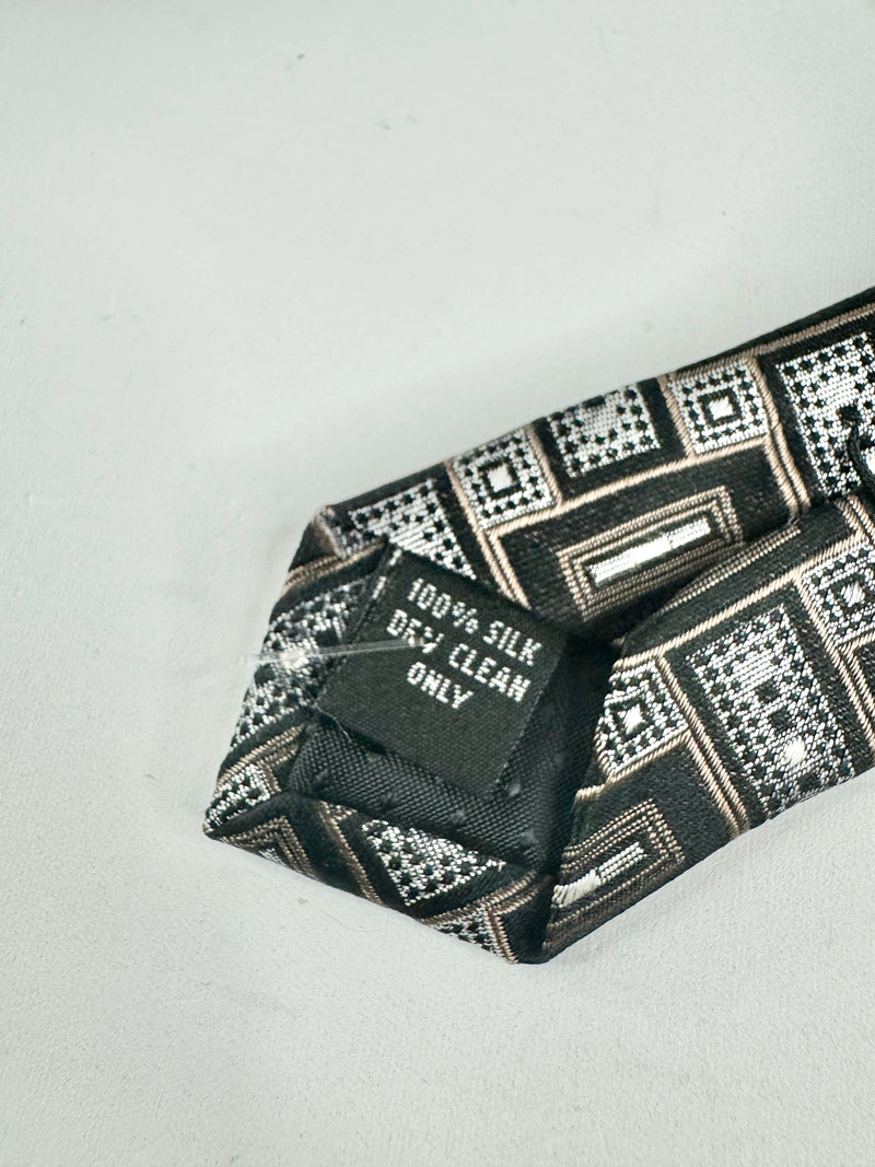 Pierre Cardin Black & Grey Patterned Silk Tie