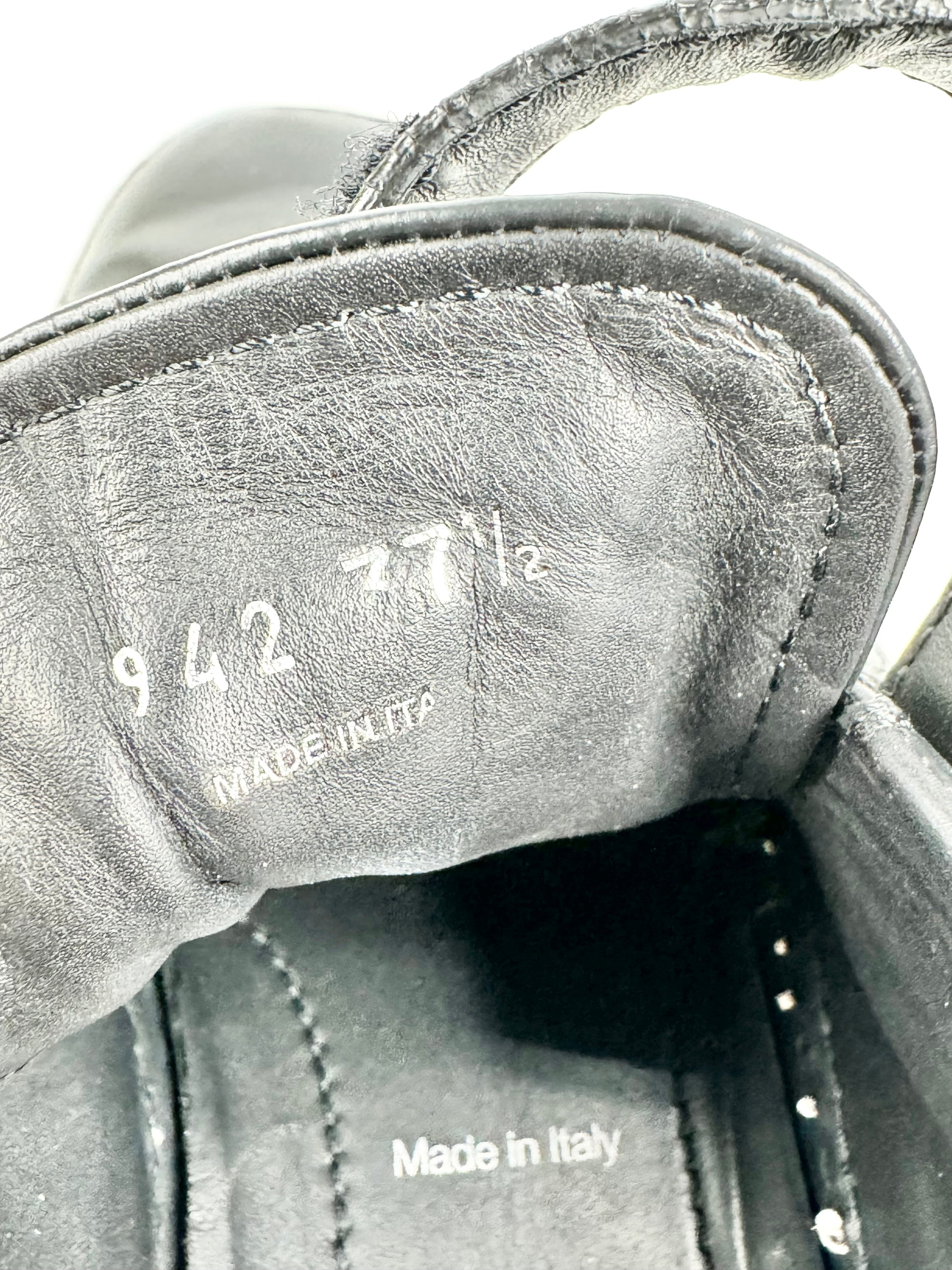 Prada Black Leather Three Strap Velcro Sneakers - EU37.5