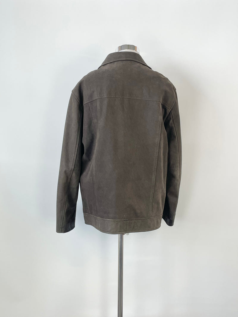 Colarado Taupe Suede Zip-Up Jacket - L