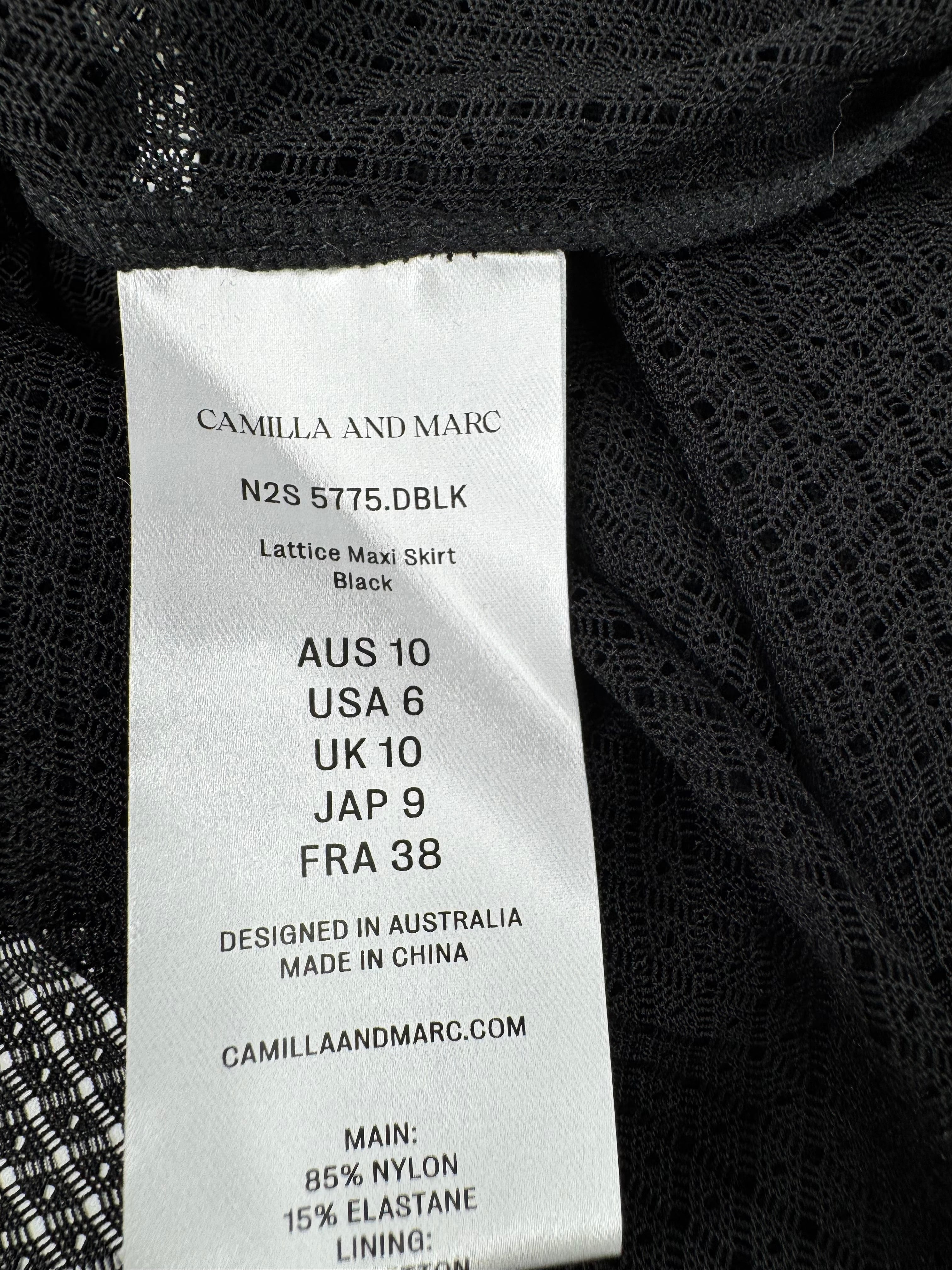 Camilla & Marc Black Lattice Maxi Skirt - AU10