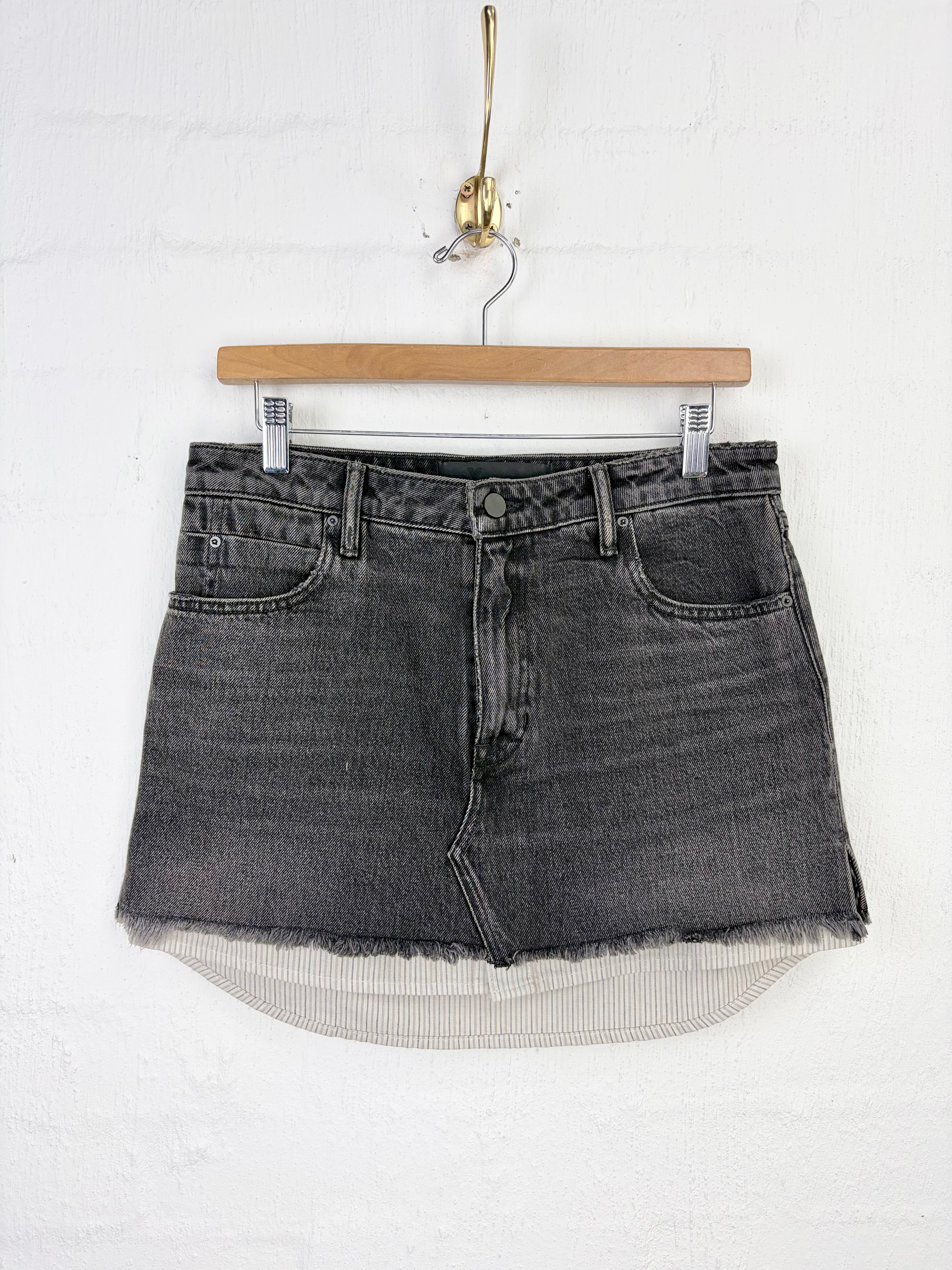 Alexander Wang Denim Mini Skirt with Peep Lining - AU6