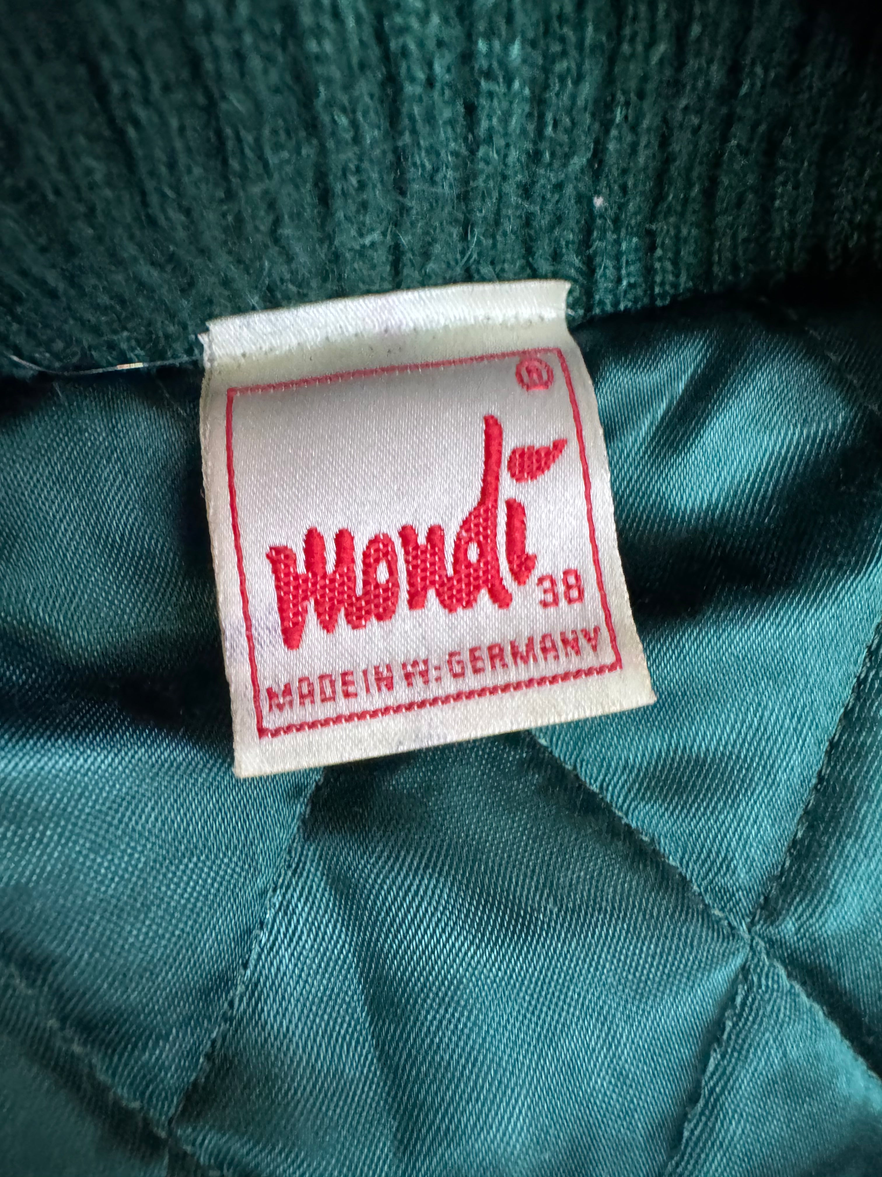 Vintage 80s Mondi Green Mohair & Wolol Blend Lined Cardigan - L
