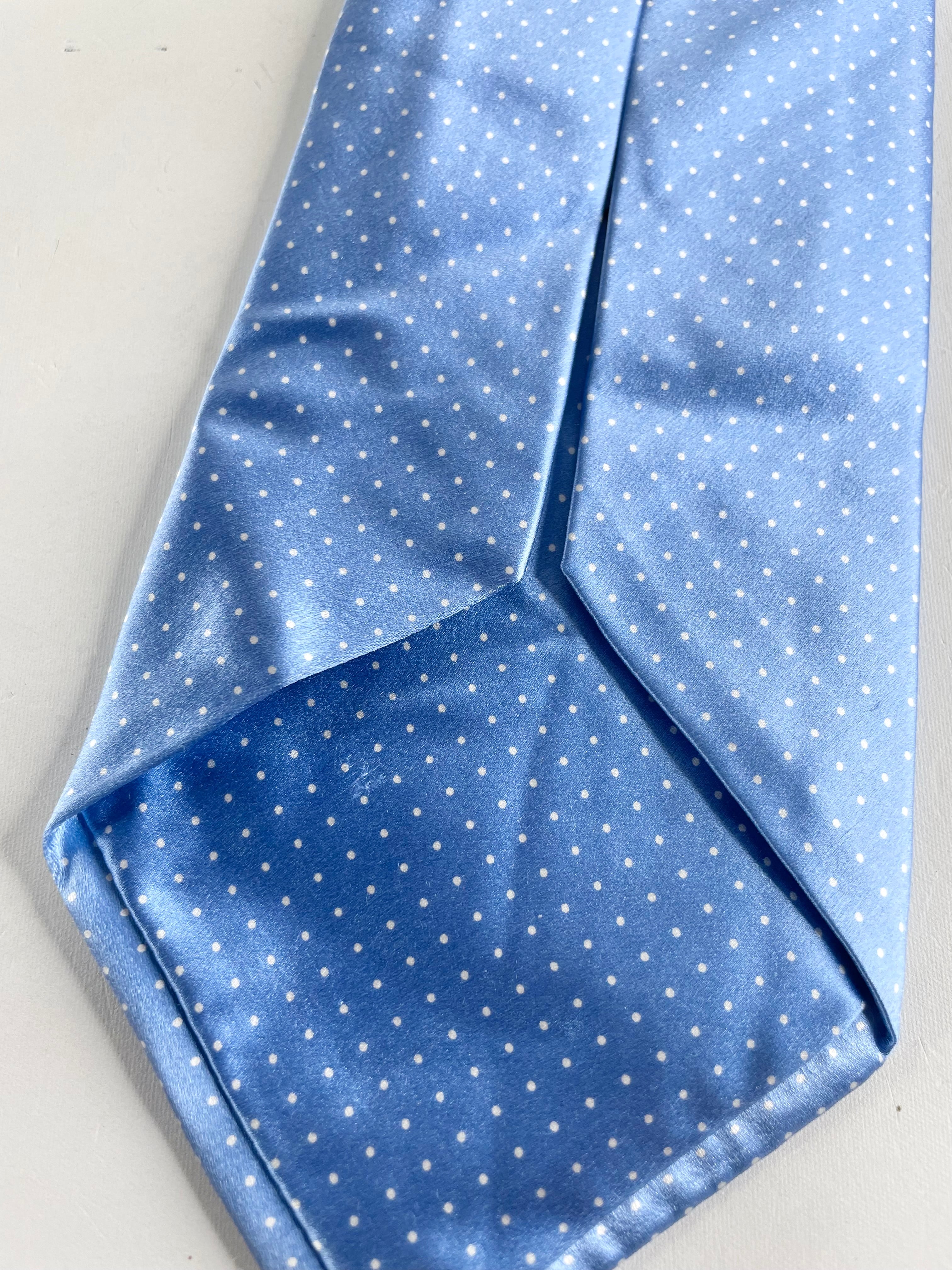 Brooks Brothers Blue Dotted Satin Silk Tie