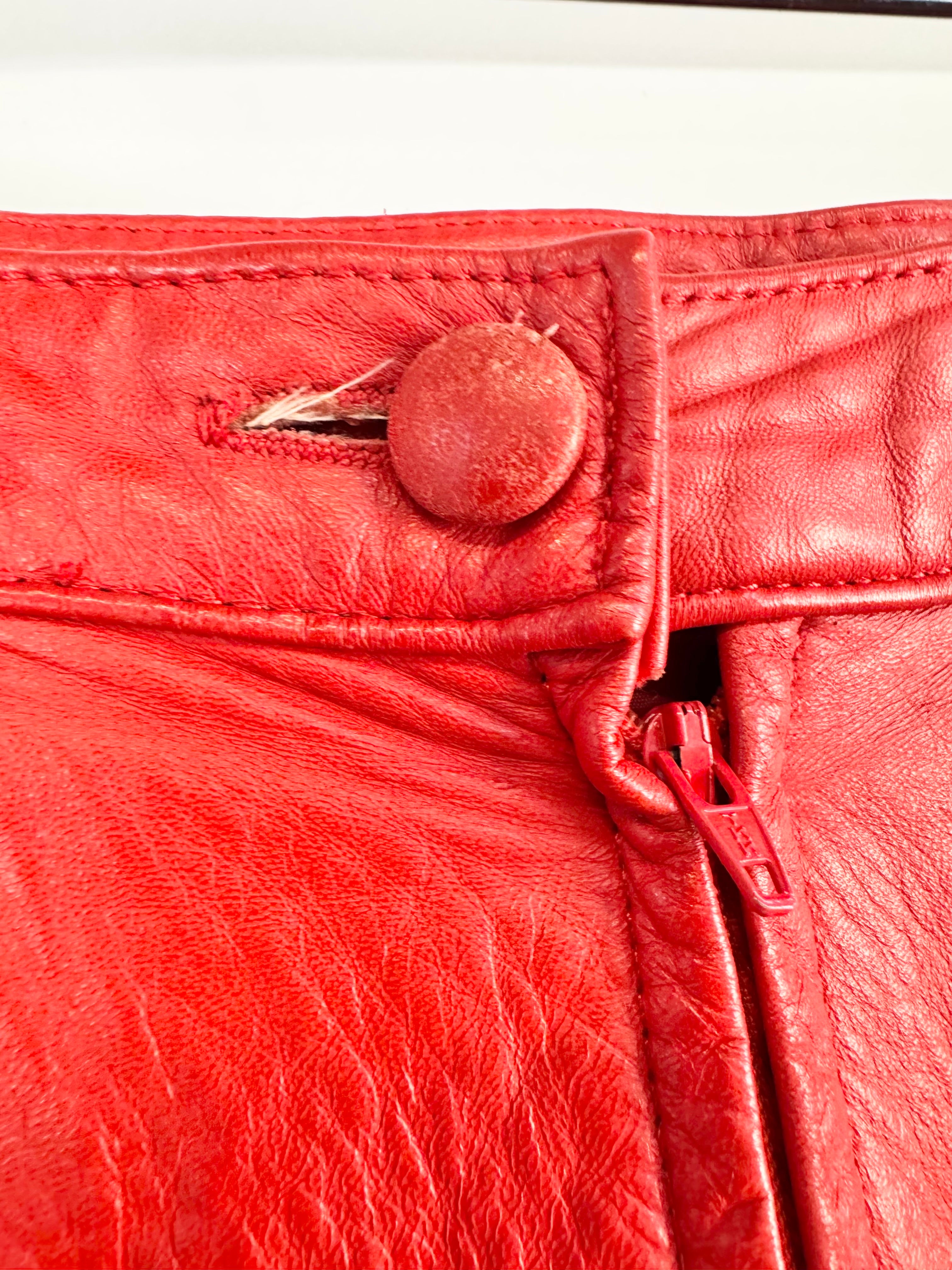 MFW Vintage Red Leather Skirt - AU8/10