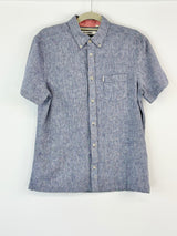 Ben Sherman Linen-Blend Ombre Short-Sleeve Shirt - M