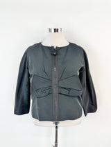 Moschino Cheap & Chic Black Bow Tie Zippered Jacket - AU10