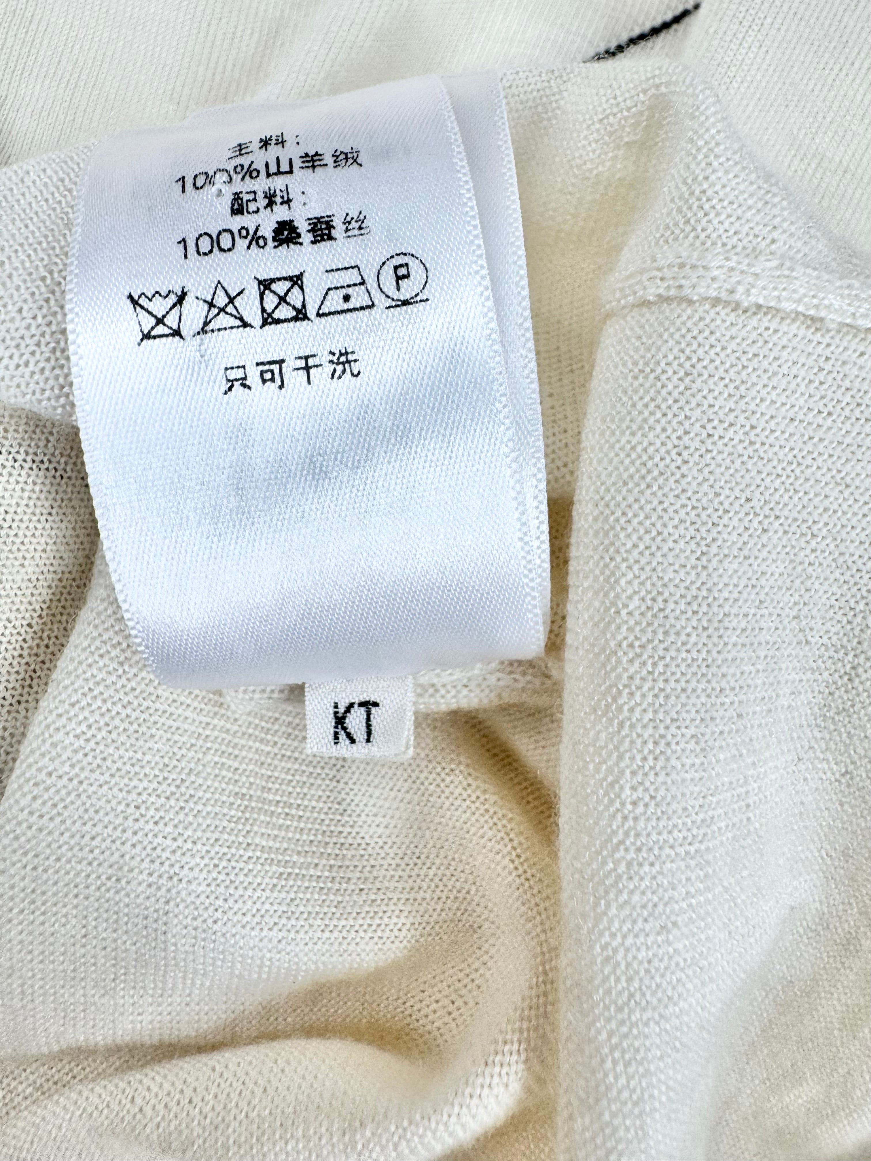 Céline Cream Cashmere X Roll Neck Sweater - AU10/12