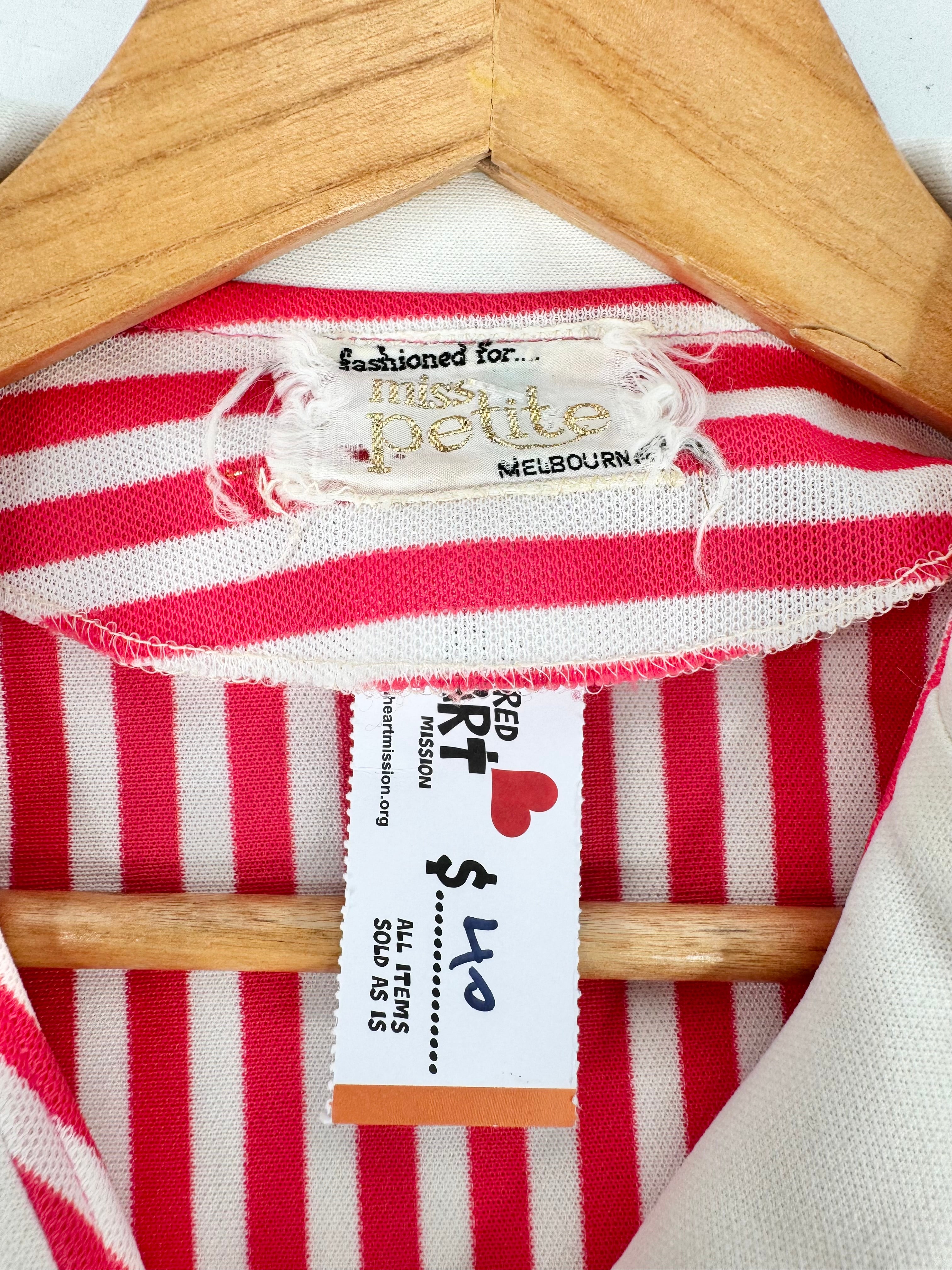 Vintage Miss Petite 50s Candy Stripe Midi Dress - AU8