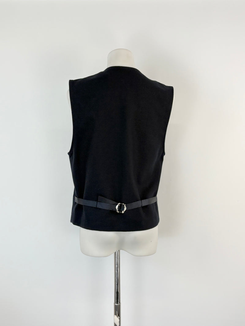 Sandro Black Wool-Blend Vest - 46