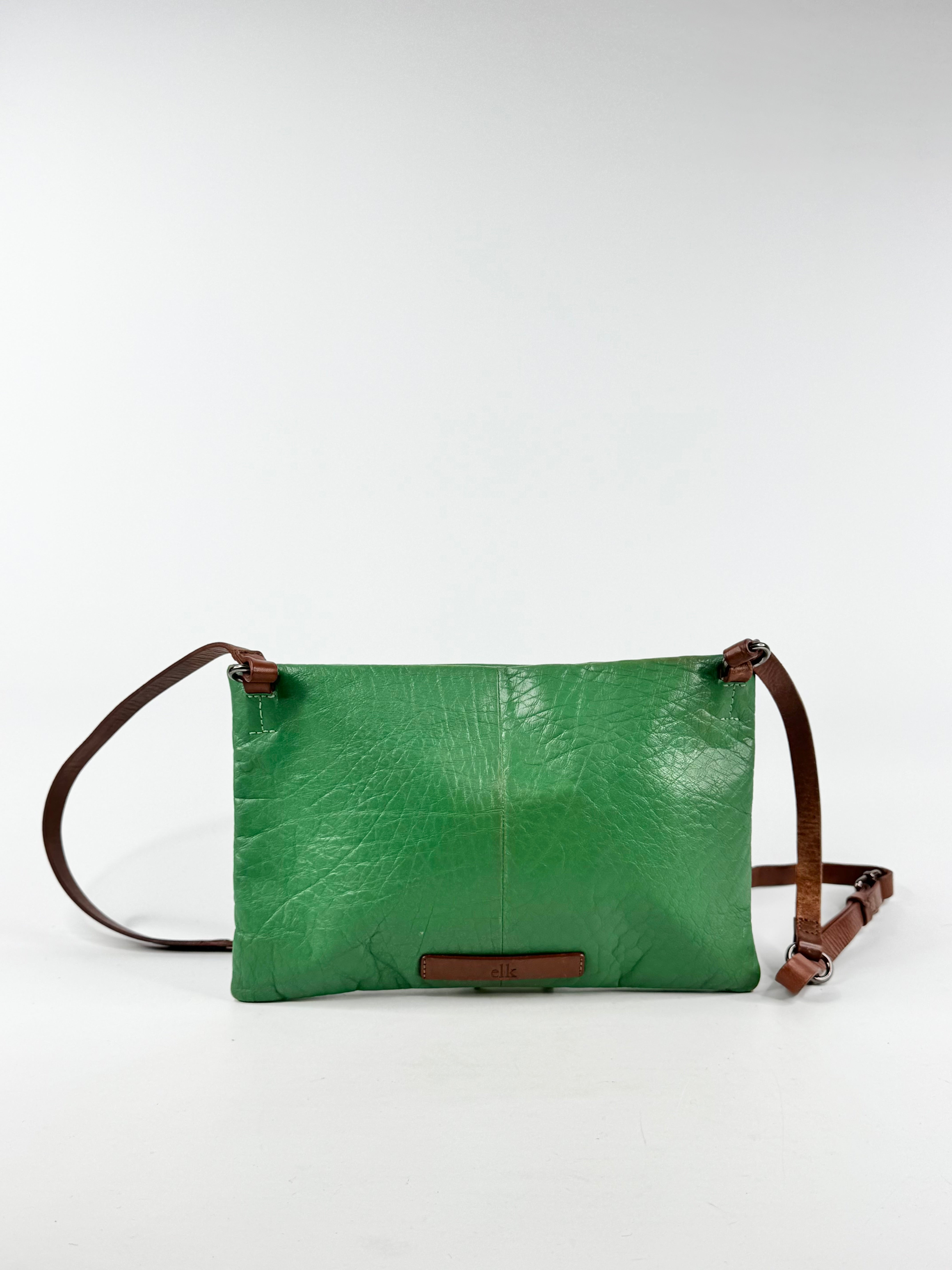 Elk Pine Green Leather Cross Body Bag