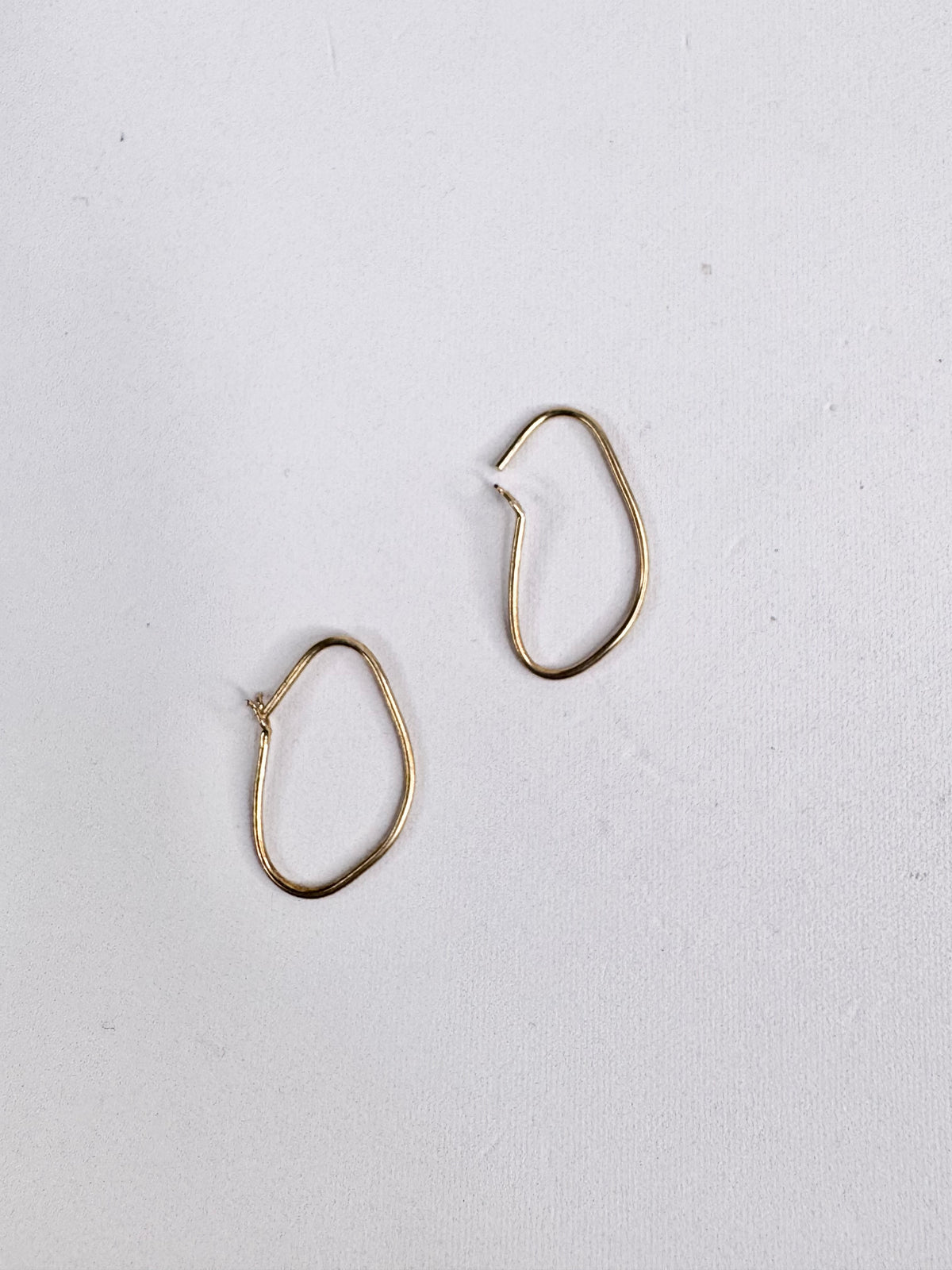 Gold Plated Silver Abstract Hoop Earrings