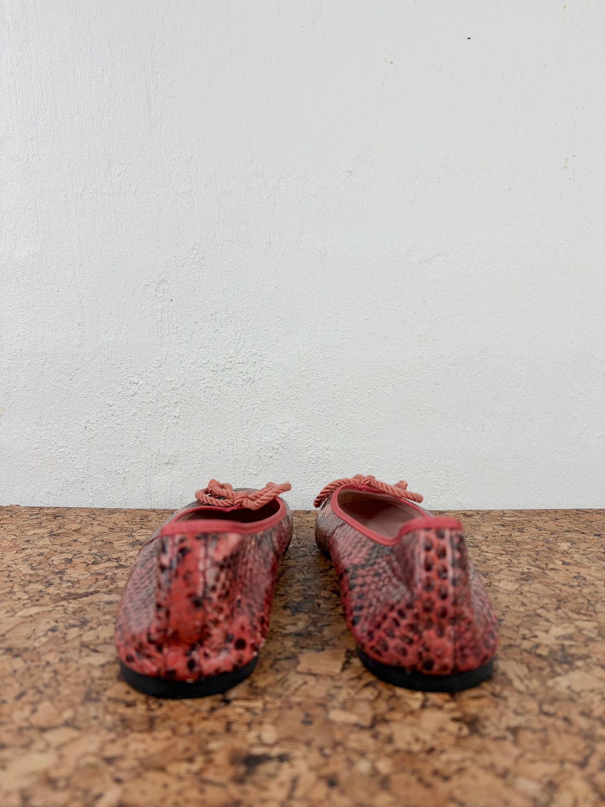 Pretty Ballerinas Pink Snakeprint Patterned Ballet Flats - EU39