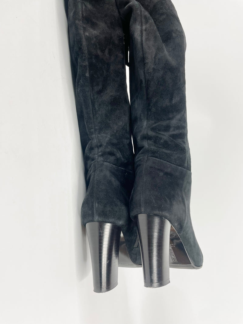 Marc Cain Black Suede Heel Boots - EU39