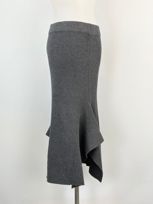 Marciano by Guess Charcoal Rib-Knit Asymmetric Skirt - AU8