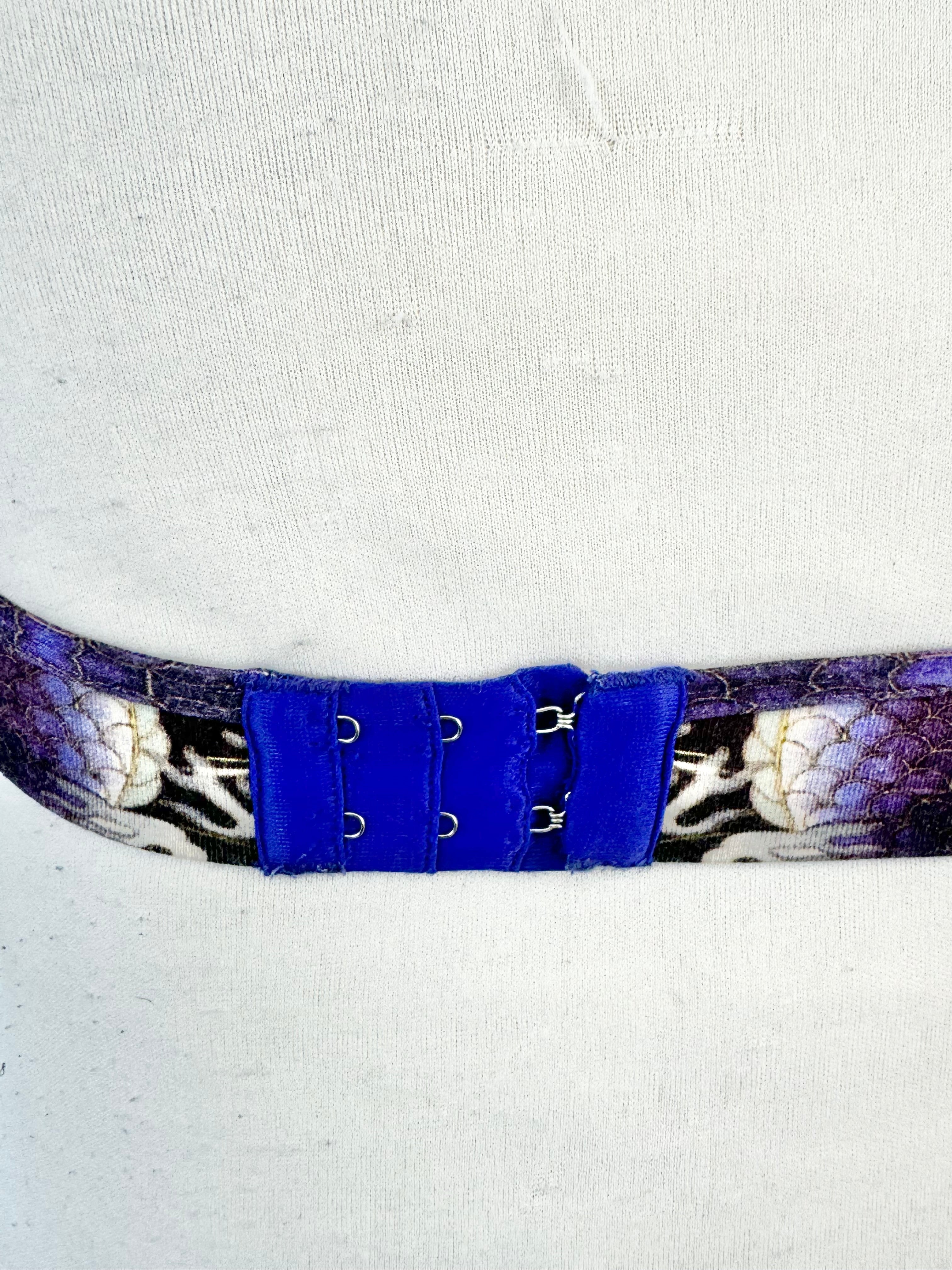 Camilla Blue Patterned Crystal Embellished Bralette - AU12