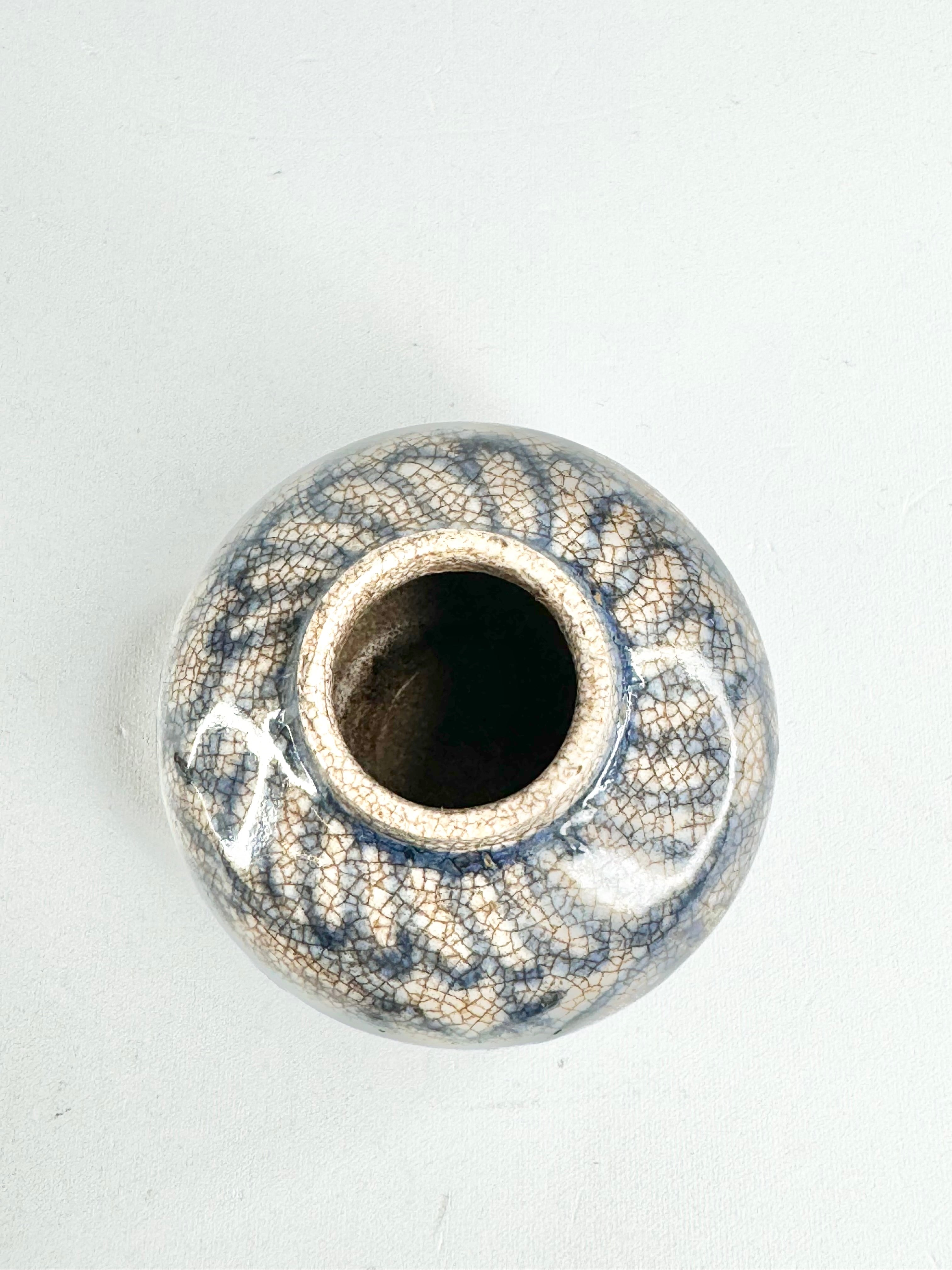 Antique Blue Cracked Glaze Jarlet