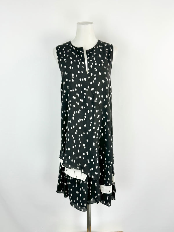 Proenza Schouler Spring Silk Black Polka Dot Ruffle Bridgerton Dress - AU8