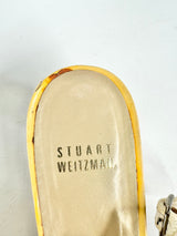 Stuart Weitzman Yellow & Cream Peep Toe Heels - EU41