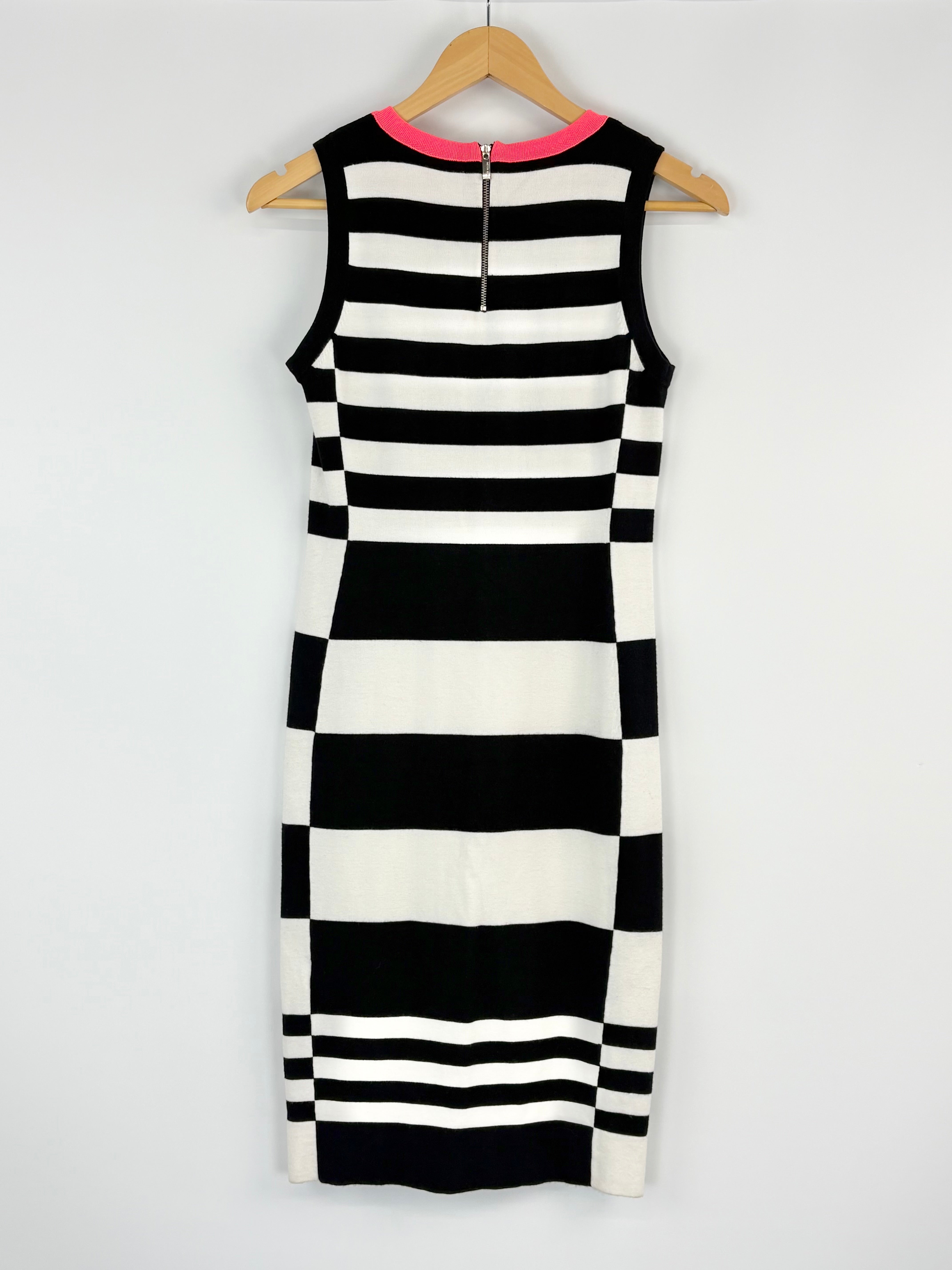 Karen Millen Black & White Block Bodycon Dress - AU10