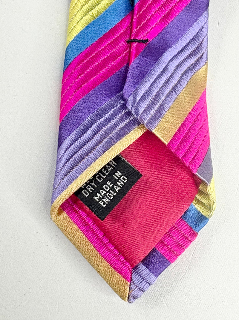 Duchamp London Multicolour Diagonal-Stripe Silk Tie