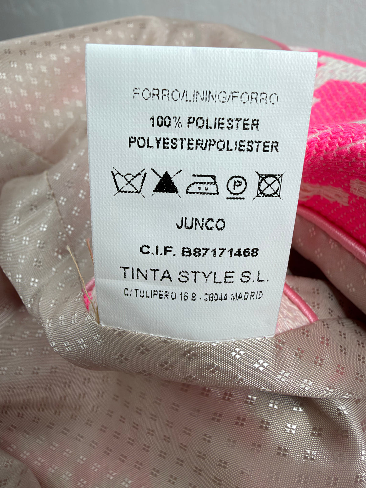 Tinta & Bariloche Junco Hot Pink & Cream Houndstooth Blazer NWT - AU12/14
