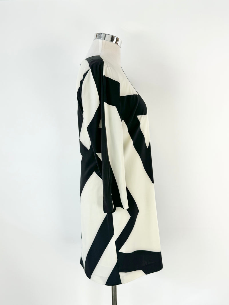 Armani Exchange Black & White Patterned Dress - AU12/14