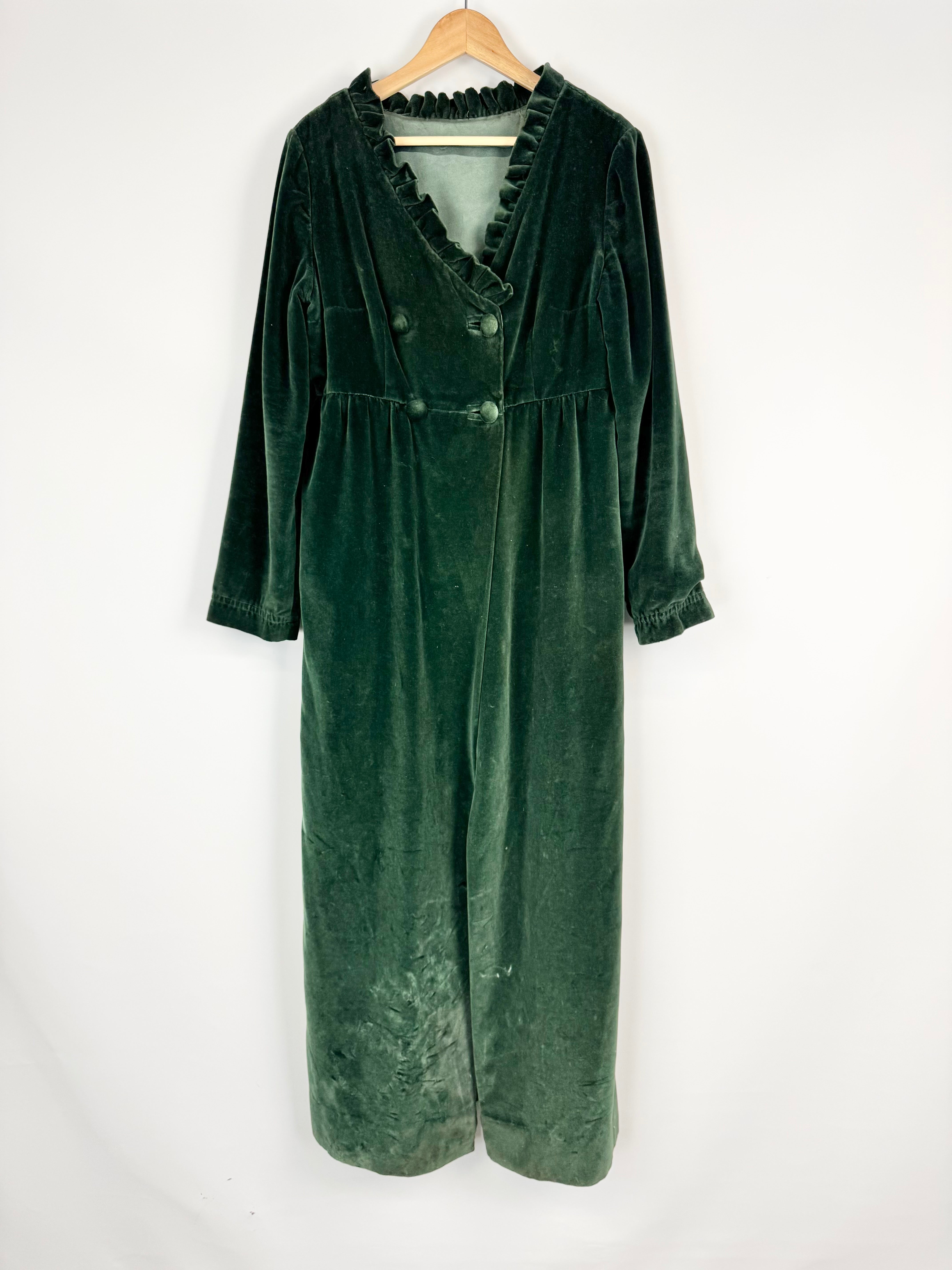 Vintage Forest Green Regency Style Velvet Jacket - AU12