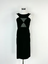 Gucci 2009 Black Mesh Panel Midi Dress - AU10