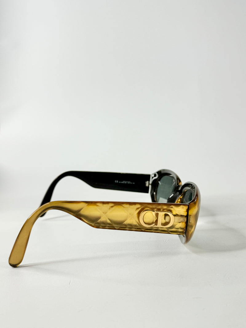 Christian Dior Optyl Gold Bifocal Prescription Rectangular Sunglasses