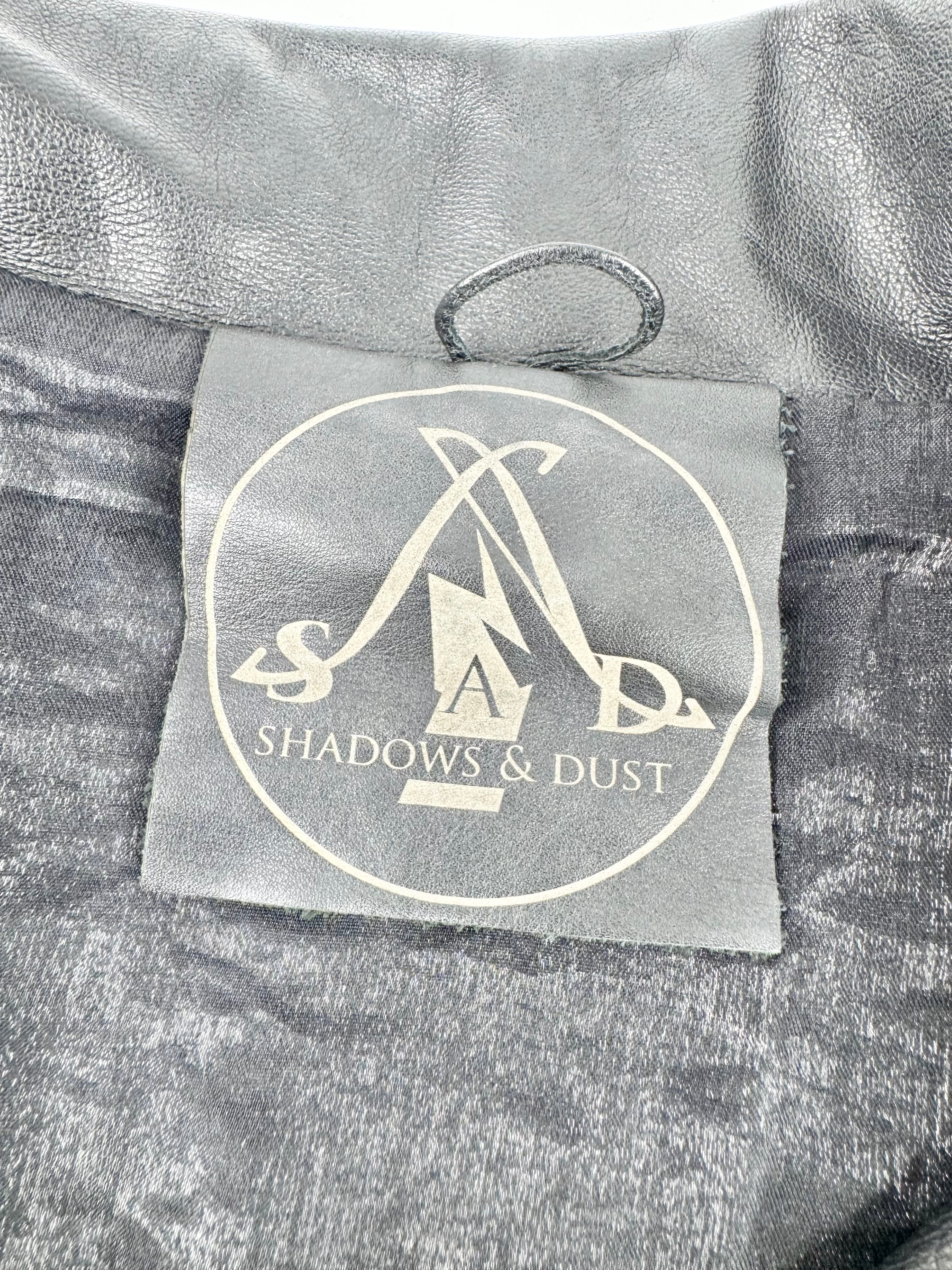 Shadow & Dust Black Leather Biker Style Vest - L