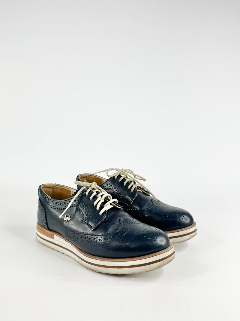 Ferrioni Navy Blue Brogue Lace Ups - EU37.5