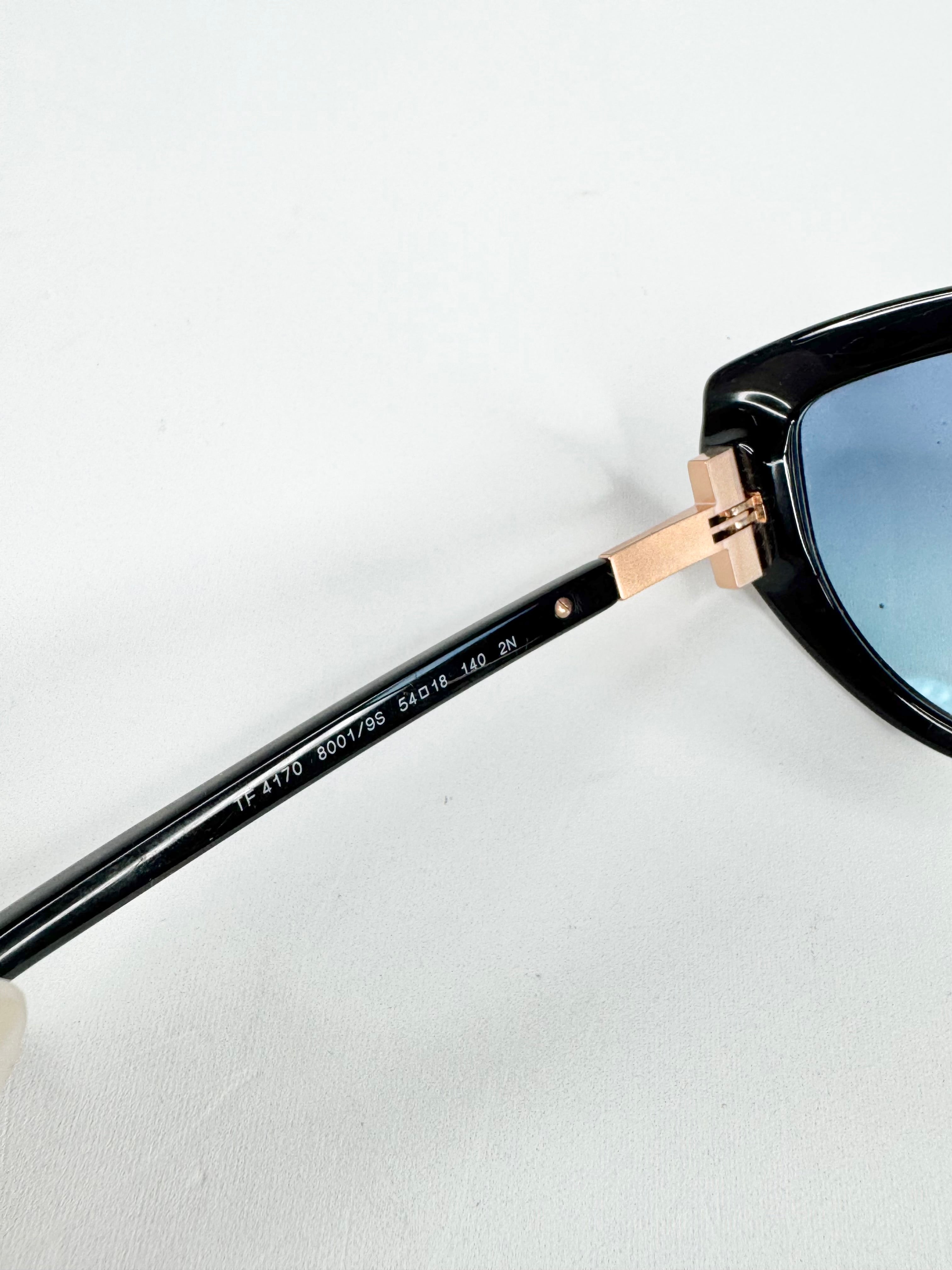 Tiffany & Co Black Blue Lens Cat Eye Sunglasses