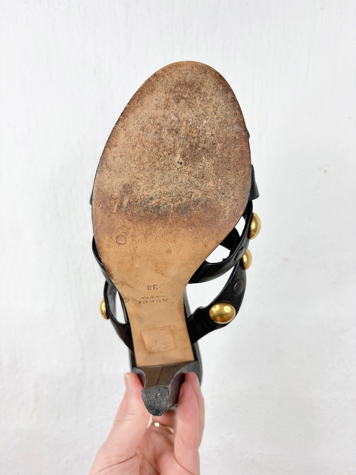 Gucci Black Studded Leather ‘Babushka’ Mules - EU38