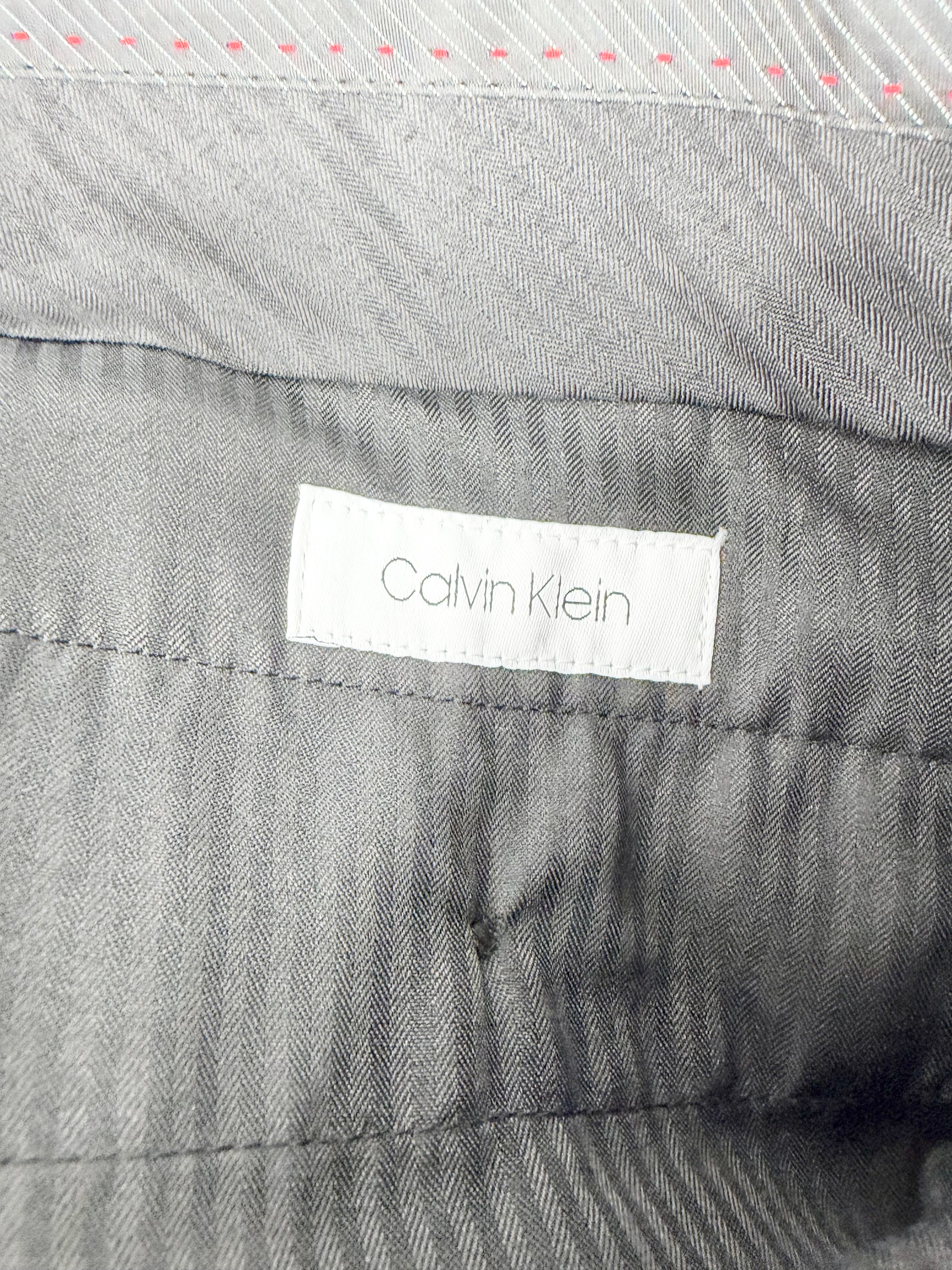 Calvin Klein Charcoal Grey Super 100 Italian Wool Slacks NWT - 84R