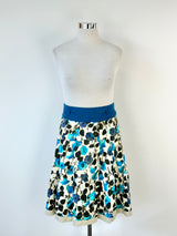 Anna Thomas Blue Floral Box Pleat Skirt - AU12