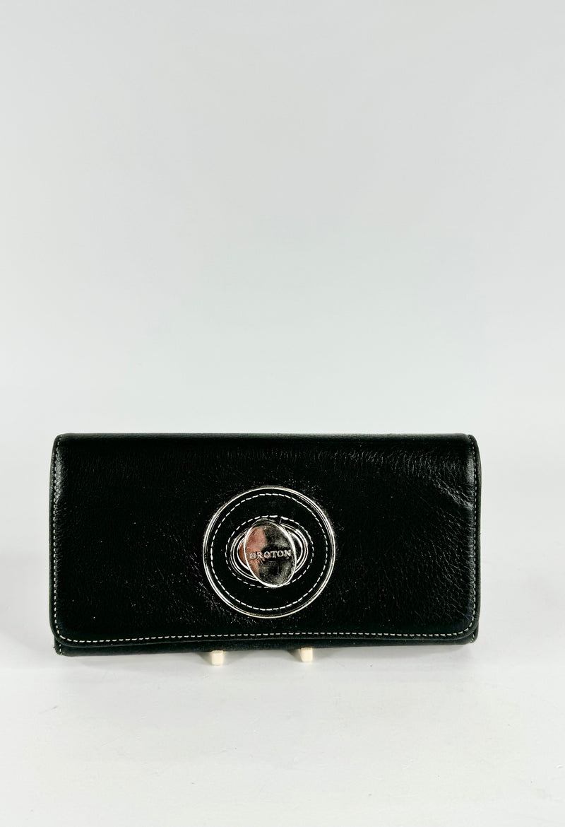 Oroton Black & White Stitch Purse