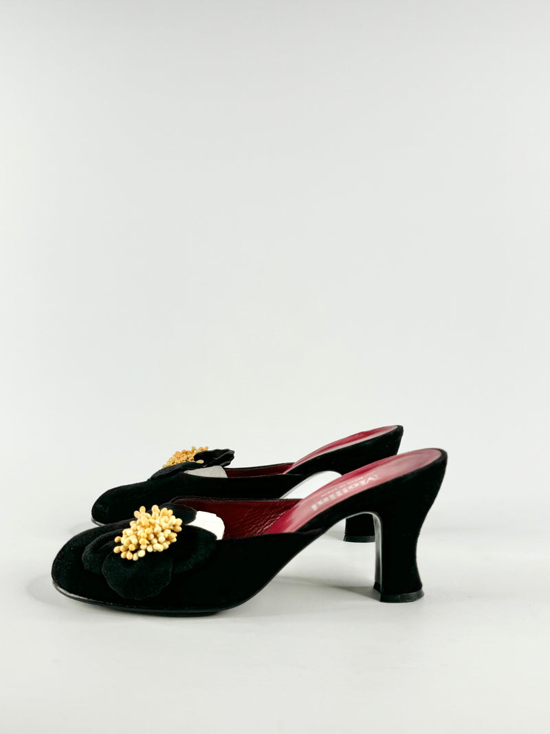 Mollini Black Suede Mules - EU38