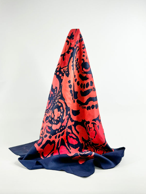 Vintage Yves Saint Laurent Laurent Blue & Red Scarf