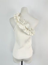 Zimmermann Cream 'Postcard' One Should Ruffle Trim Tank Top - AU10