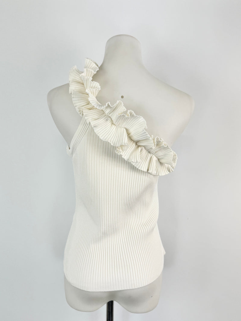 Zimmermann Cream 'Postcard' One Should Ruffle Trim Tank Top - AU10