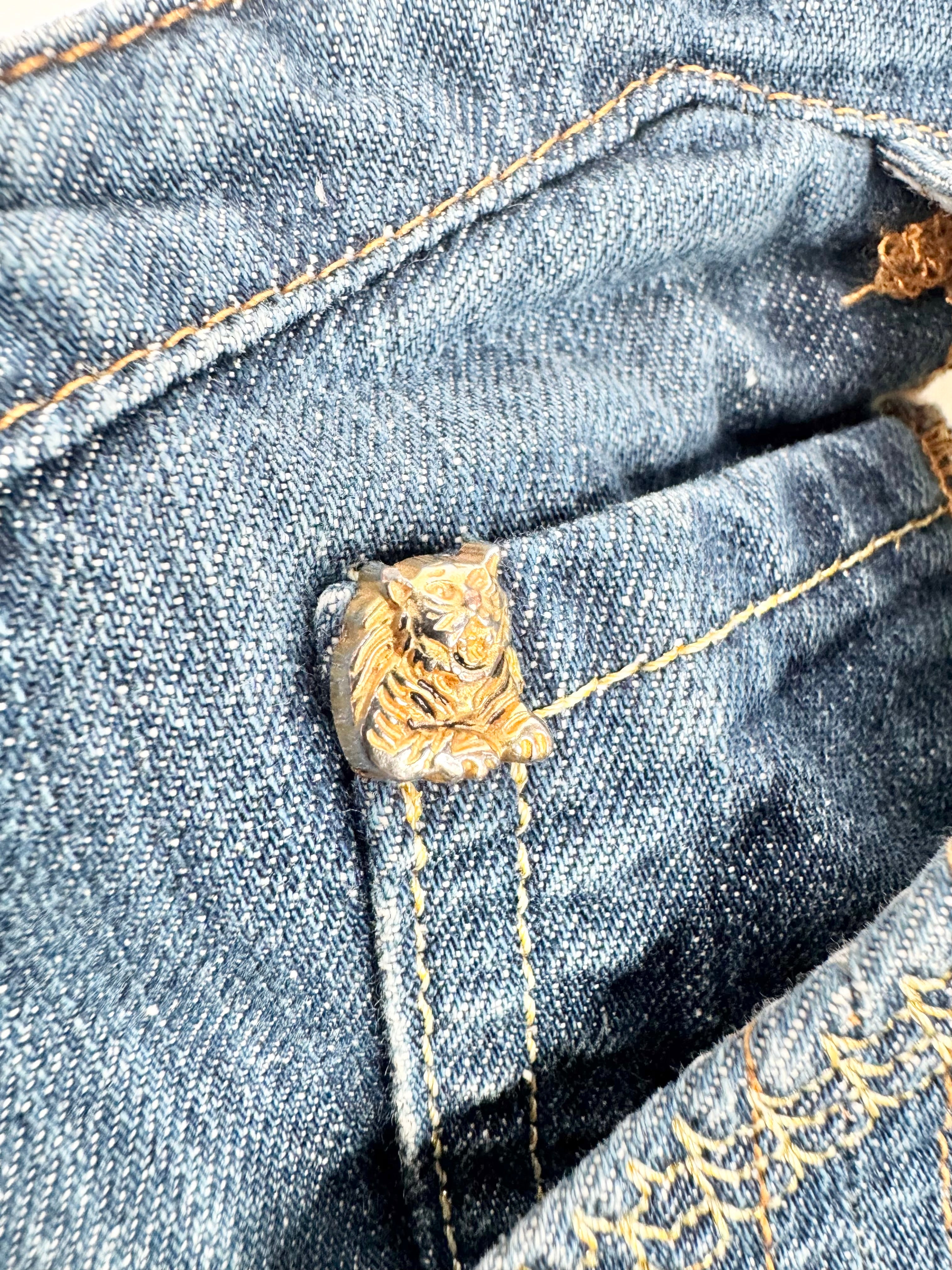 Y2K Just Cavalli Western Style Denim Skirt - AU12