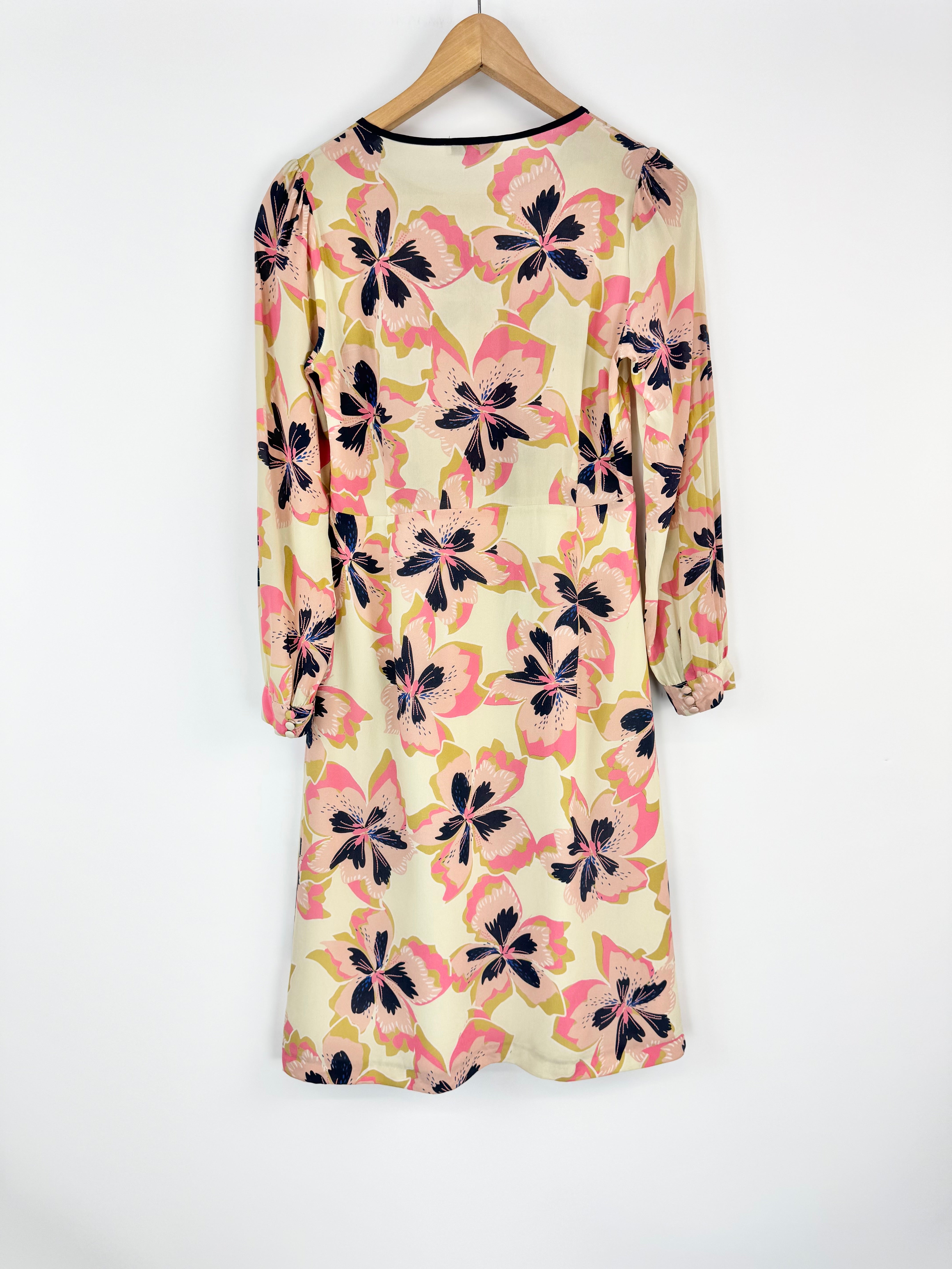 Anna Thomas Long Sleeve Floral Patterned Silk Dress - AU6