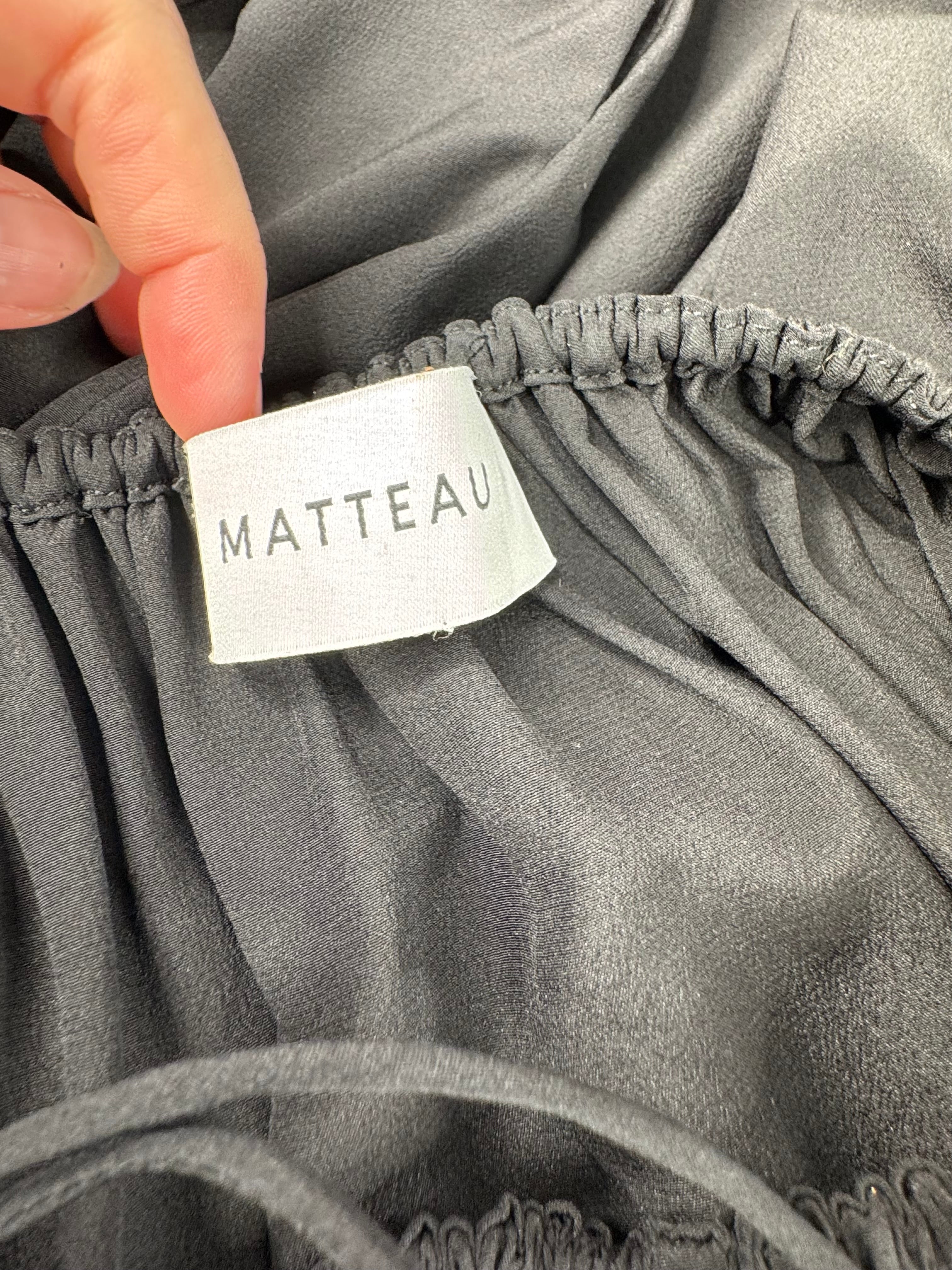 Matteau Black Puff Sleeve Maxi Dress - AU12