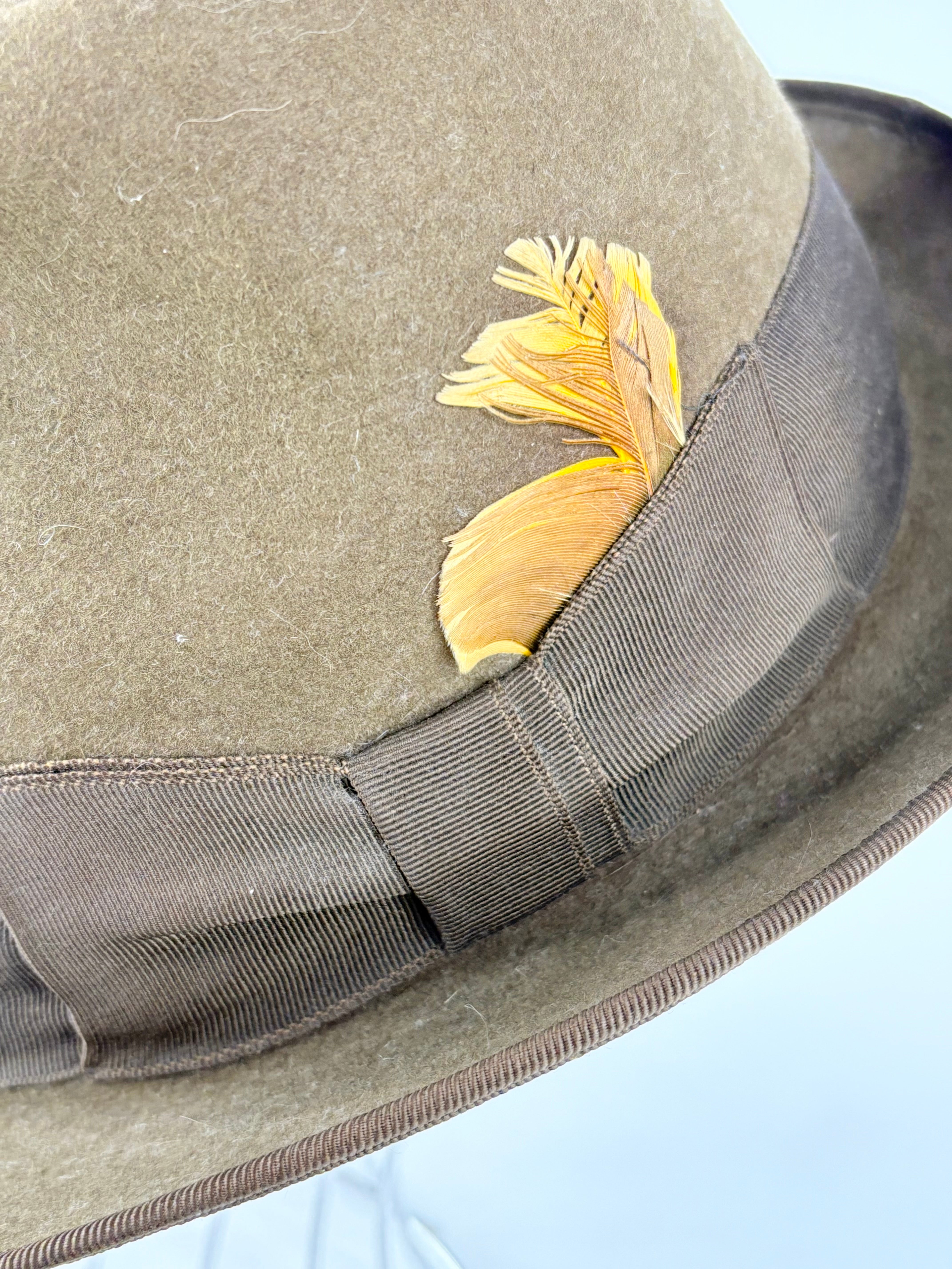 Akubra Vintage Olive-Green Felted Gleneagle Fedora