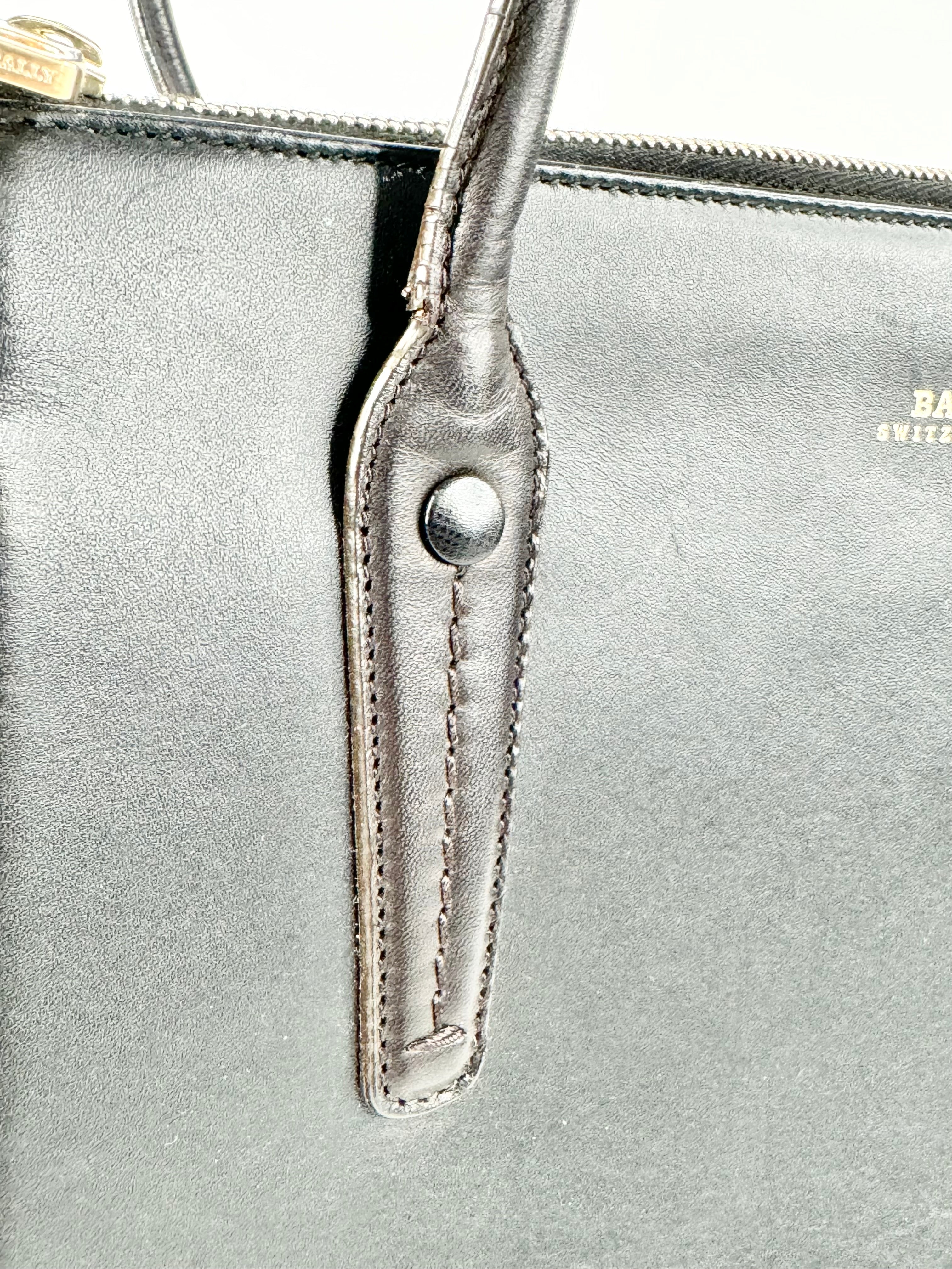 Bally Black Grey & Tan Tricolour Tote Bag
