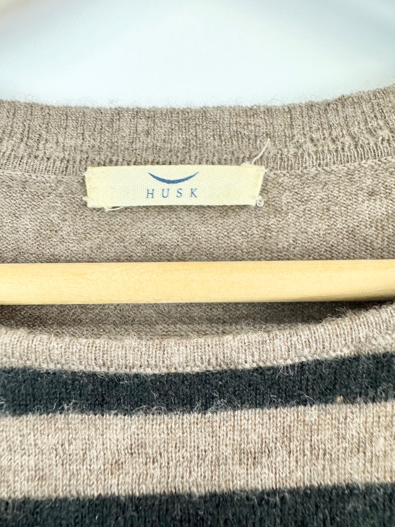 Husk Striped Cashmere Top - AU8